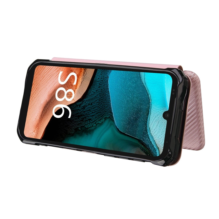 For Doogee S86 / S86 Pro Carbon Fiber Texture Horizontal Flip TPU + PC + PU Leather Case with Card Slot(Pink) - More Brand by PMC TechLife | Online Shopping South Africa | PMC TechLife | Buy Now Pay Later Mobicred