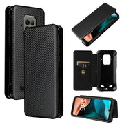 For Doogee S86 / S86 Pro Carbon Fiber Texture Horizontal Flip TPU + PC + PU Leather Case with Card Slot(Black)