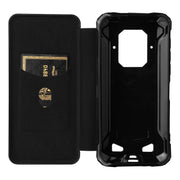 For Doogee S86 / S86 Pro Carbon Fiber Texture Horizontal Flip TPU + PC + PU Leather Case with Card Slot(Black)