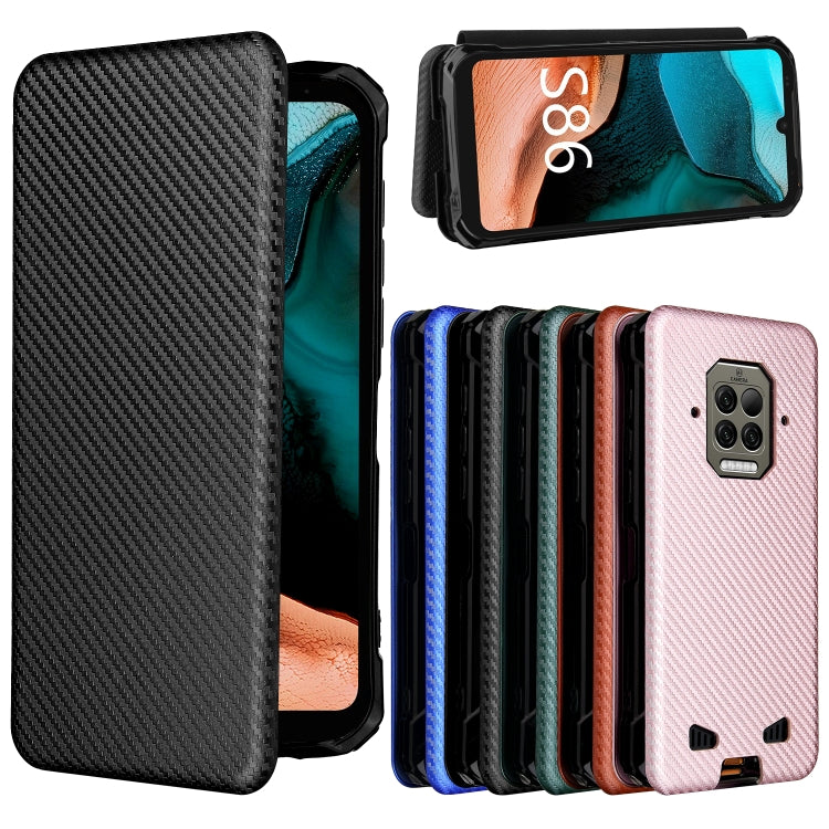 For Doogee S86 / S86 Pro Carbon Fiber Texture Horizontal Flip TPU + PC + PU Leather Case with Card Slot(Black) - More Brand by PMC TechLife | Online Shopping South Africa | PMC TechLife | Buy Now Pay Later Mobicred