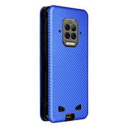 For Doogee S86 / S86 Pro Carbon Fiber Texture Horizontal Flip TPU + PC + PU Leather Case with Card Slot(Blue)
