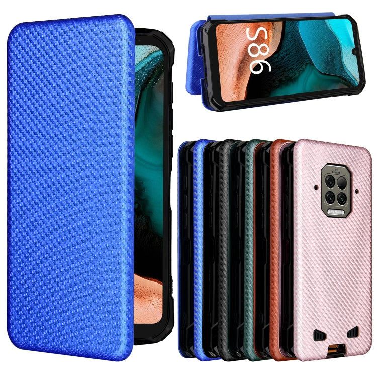 For Doogee S86 / S86 Pro Carbon Fiber Texture Horizontal Flip TPU + PC + PU Leather Case with Card Slot(Blue) - More Brand by PMC TechLife | Online Shopping South Africa | PMC TechLife | Buy Now Pay Later Mobicred