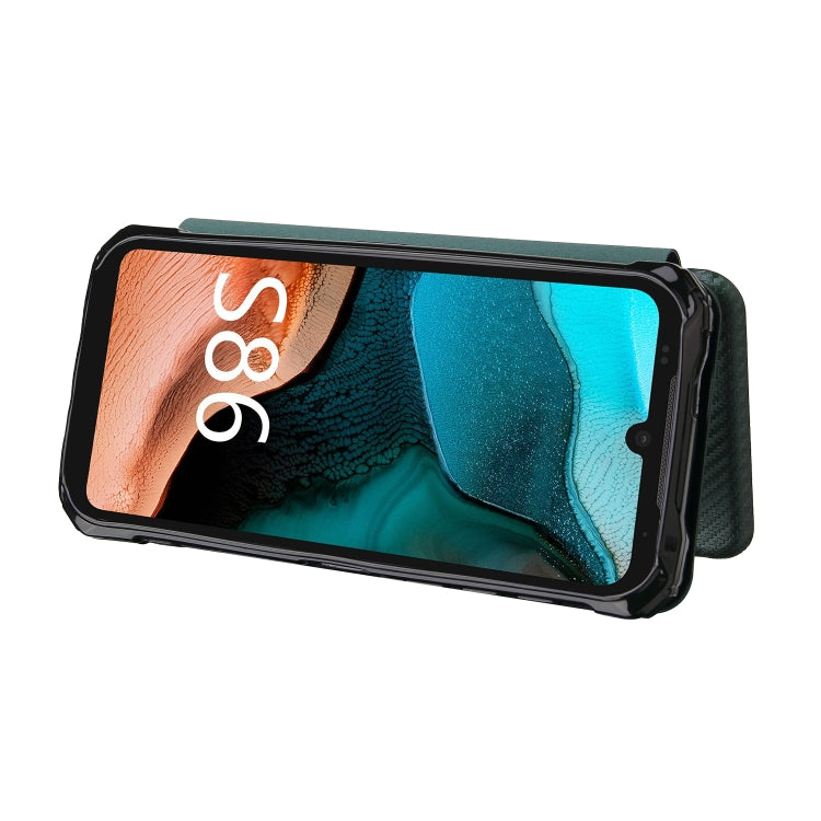 For Doogee S86 / S86 Pro Carbon Fiber Texture Horizontal Flip TPU + PC + PU Leather Case with Card Slot(Green) - More Brand by PMC TechLife | Online Shopping South Africa | PMC TechLife | Buy Now Pay Later Mobicred