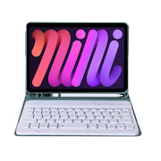 A06B Ultra-thin Detachable Bluetooth Keyboard Leather Case with Pen Slot & Holder for iPad mini 6 / mini 7(Dark Green)