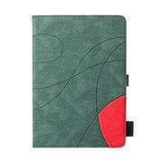 For Amazon Kindle Paperwhite 4 / 3 / 2 / 1 Dual-color Splicing Horizontal Flip PU Leather Case with Holder & Card Slots & Sleep / Wake-up Function(Green)