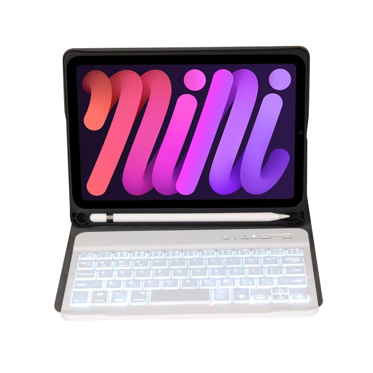 A06BS Ultra-thin Backlight Bluetooth Keyboard Leather Tablet Case with Holder & Pen Slot For iPad mini 6 / mini 7(Rose Gold) - For iPad mini by PMC TechLife | Online Shopping South Africa | PMC TechLife | Buy Now Pay Later Mobicred