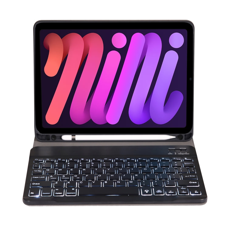A06BS Ultra-thin Backlight Bluetooth Keyboard Leather Tablet Case with Holder & Pen Slot For iPad mini 6 / mini 7(Dark Blue) - For iPad mini by PMC TechLife | Online Shopping South Africa | PMC TechLife | Buy Now Pay Later Mobicred