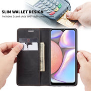 For Galaxy A10s CaseMe-013 Multifunctional Horizontal Flip Leather Case with Card Slot & Holder & Wallet(Black)