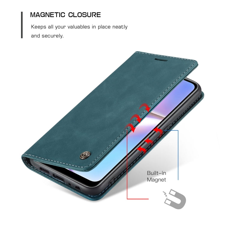 For Galaxy A10s CaseMe-013 Multifunctional Horizontal Flip Leather Case with Card Slot & Holder & Wallet(Blue)