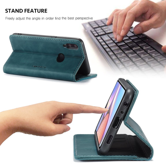 For Galaxy A10s CaseMe-013 Multifunctional Horizontal Flip Leather Case with Card Slot & Holder & Wallet(Blue)