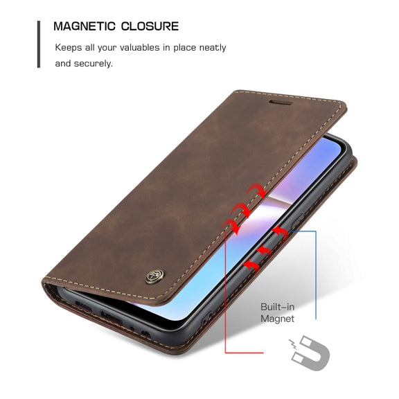 For Galaxy A10s CaseMe-013 Multifunctional Horizontal Flip Leather Case with Card Slot & Holder & Wallet(Coffee)