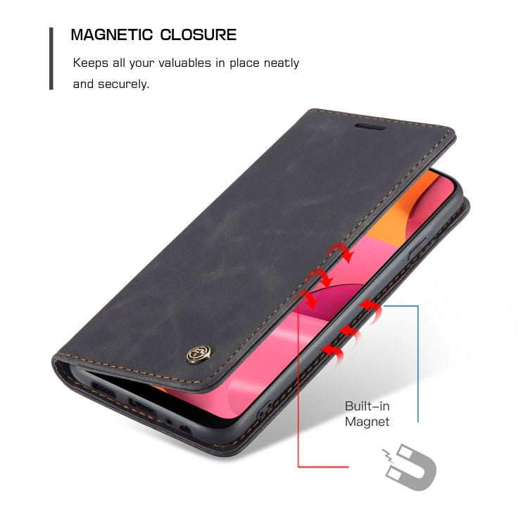 For Galaxy A20s CaseMe-013 Multifunctional Horizontal Flip Leather Case with Card Slot & Holder & Wallet(Black)