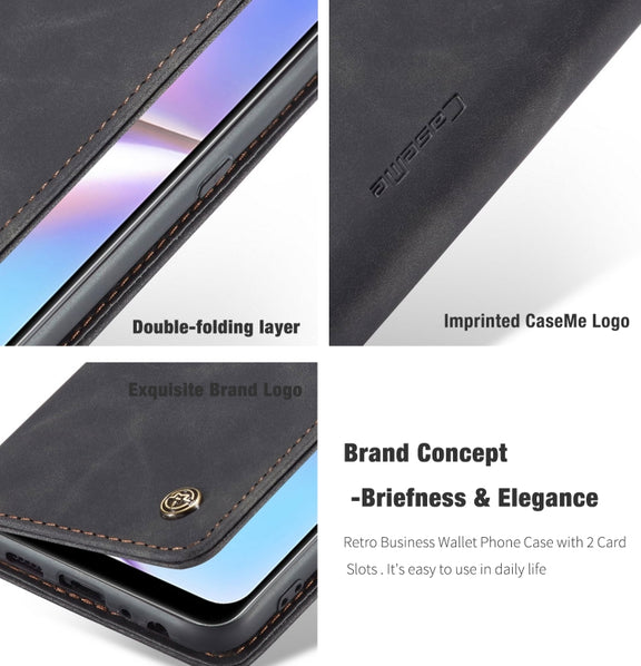 For Galaxy A20s CaseMe-013 Multifunctional Horizontal Flip Leather Case with Card Slot & Holder & Wallet(Black)
