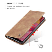 For Galaxy A20s CaseMe-013 Multifunctional Horizontal Flip Leather Case with Card Slot & Holder & Wallet(Brown)