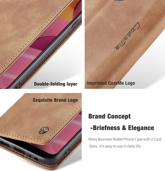 For Galaxy A20s CaseMe-013 Multifunctional Horizontal Flip Leather Case with Card Slot & Holder & Wallet(Brown)