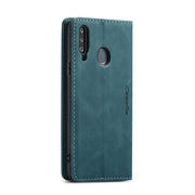 For Galaxy A20s CaseMe-013 Multifunctional Horizontal Flip Leather Case with Card Slot & Holder & Wallet(Blue)
