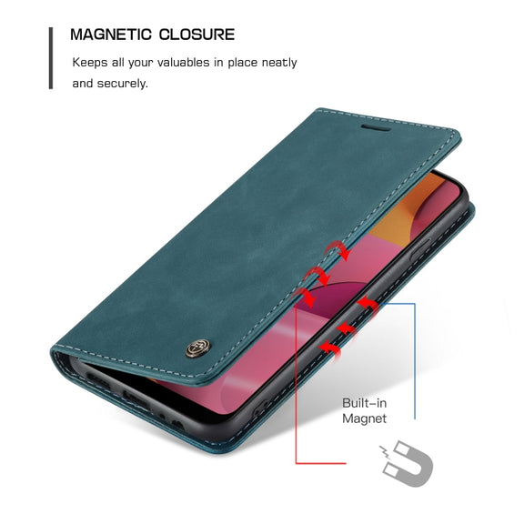 For Galaxy A20s CaseMe-013 Multifunctional Horizontal Flip Leather Case with Card Slot & Holder & Wallet(Blue)