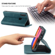 For Galaxy A20s CaseMe-013 Multifunctional Horizontal Flip Leather Case with Card Slot & Holder & Wallet(Blue)