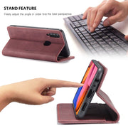 For Galaxy A20s CaseMe-013 Multifunctional Horizontal Flip Leather Case with Card Slot & Holder & Wallet(Wine Red)