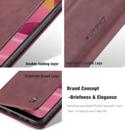 For Galaxy A20s CaseMe-013 Multifunctional Horizontal Flip Leather Case with Card Slot & Holder & Wallet(Wine Red)