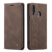 For Galaxy A20s CaseMe-013 Multifunctional Horizontal Flip Leather Case with Card Slot & Holder & Wallet(Coffee)