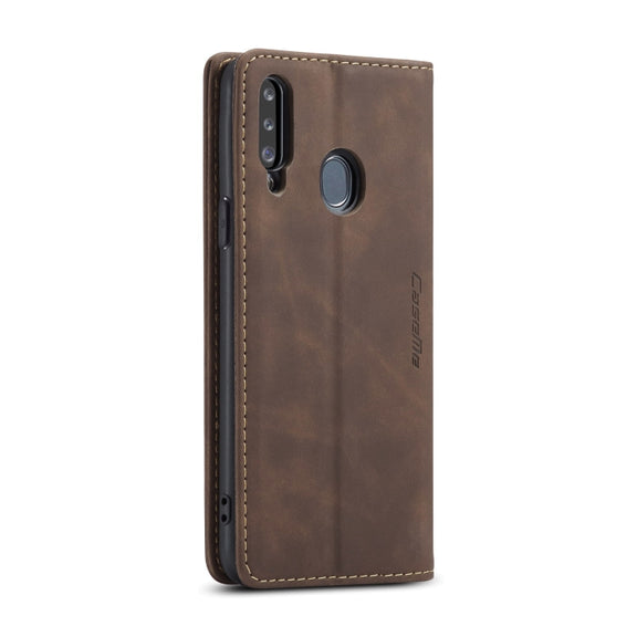 For Galaxy A20s CaseMe-013 Multifunctional Horizontal Flip Leather Case with Card Slot & Holder & Wallet(Coffee)