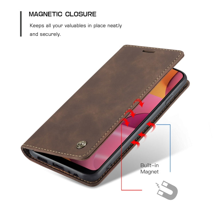 For Galaxy A20s CaseMe-013 Multifunctional Horizontal Flip Leather Case with Card Slot & Holder & Wallet(Coffee) - free shipping - PMC Jewellery - Order now!