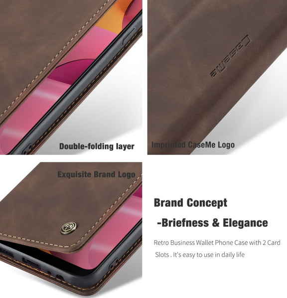 For Galaxy A20s CaseMe-013 Multifunctional Horizontal Flip Leather Case with Card Slot & Holder & Wallet(Coffee)