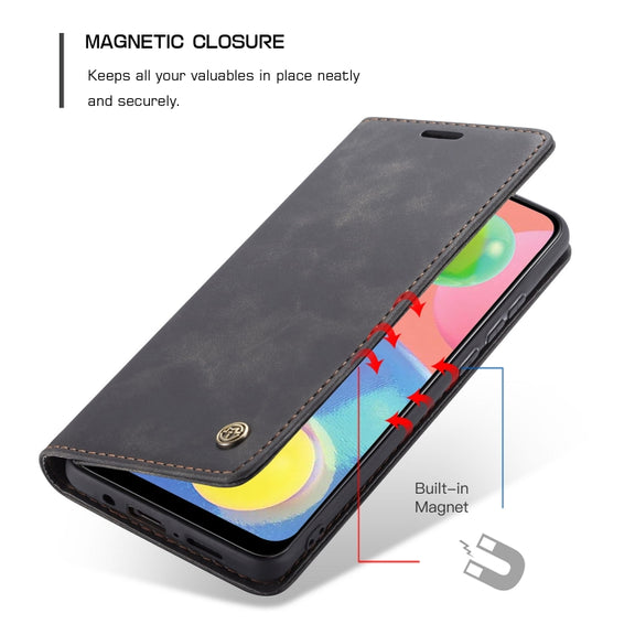 For Galaxy A70s CaseMe-013 Multifunctional Horizontal Flip Leather Case with Card Slot & Holder & Wallet(Black)