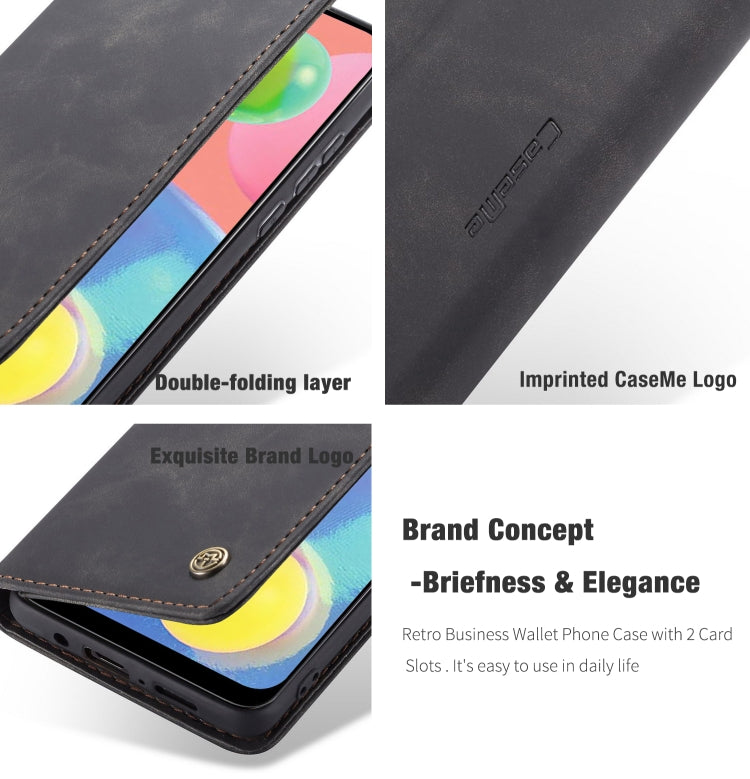 For Galaxy A70s CaseMe-013 Multifunctional Horizontal Flip Leather Case with Card Slot & Holder & Wallet(Black)