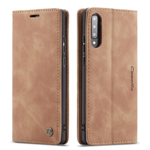 For Galaxy A70s CaseMe-013 Multifunctional Horizontal Flip Leather Case with Card Slot & Holder & Wallet(Brown)
