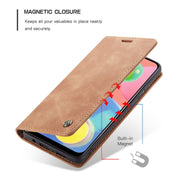 For Galaxy A70s CaseMe-013 Multifunctional Horizontal Flip Leather Case with Card Slot & Holder & Wallet(Brown)