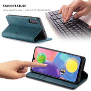 For Galaxy A70s CaseMe-013 Multifunctional Horizontal Flip Leather Case with Card Slot & Holder & Wallet(Blue)