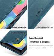 For Galaxy A70s CaseMe-013 Multifunctional Horizontal Flip Leather Case with Card Slot & Holder & Wallet(Blue)