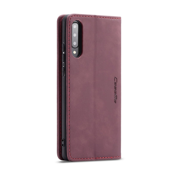 For Galaxy A70s CaseMe-013 Multifunctional Horizontal Flip Leather Case with Card Slot & Holder & Wallet(Wine Red)