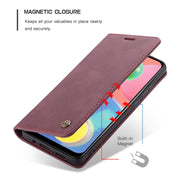 For Galaxy A70s CaseMe-013 Multifunctional Horizontal Flip Leather Case with Card Slot & Holder & Wallet(Wine Red)