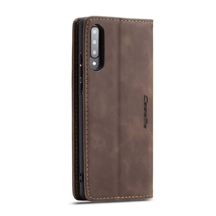 For Galaxy A70s CaseMe-013 Multifunctional Horizontal Flip Leather Case with Card Slot & Holder & Wallet(Coffee)