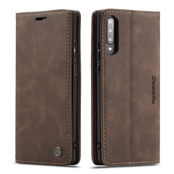 For Galaxy A70s CaseMe-013 Multifunctional Horizontal Flip Leather Case with Card Slot & Holder & Wallet(Coffee)