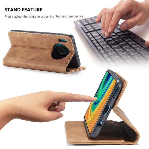 For Huawei Mate 30 4G / 5G CaseMe-013 Multifunctional Horizontal Flip Leather Case with Card Slot & Holder & Wallet(Brown)