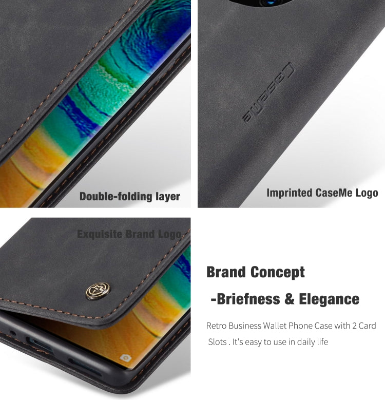 For Huawei Mate 30 Pro 4G / 5G CaseMe-013 Multifunctional Horizontal Flip Leather Case with Card Slot & Holder & Wallet(Black)