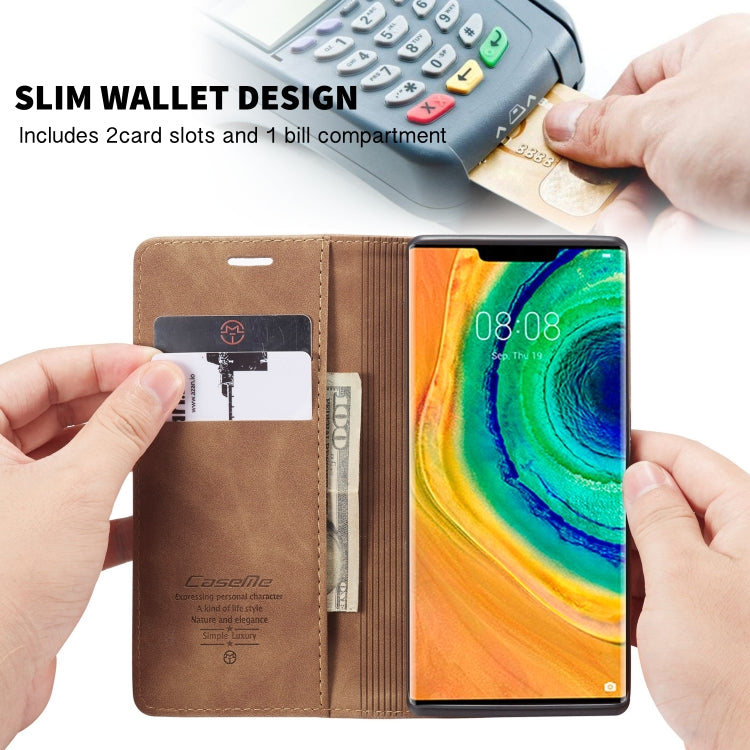 For Huawei Mate 30 Pro 4G / 5G CaseMe-013 Multifunctional Horizontal Flip Leather Case with Card Slot & Holder & Wallet(Brown)