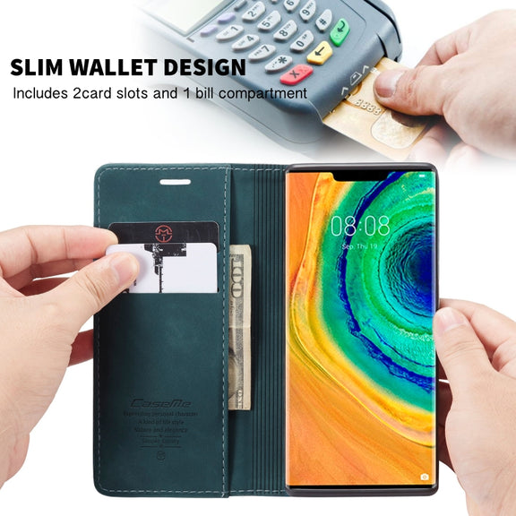 For Huawei Mate 30 Pro 4G / 5G CaseMe-013 Multifunctional Horizontal Flip Leather Case with Card Slot & Holder & Wallet(Blue)