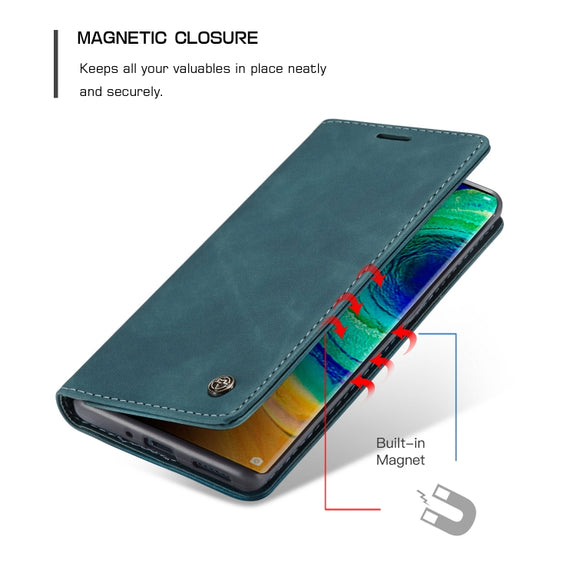 For Huawei Mate 30 Pro 4G / 5G CaseMe-013 Multifunctional Horizontal Flip Leather Case with Card Slot & Holder & Wallet(Blue)