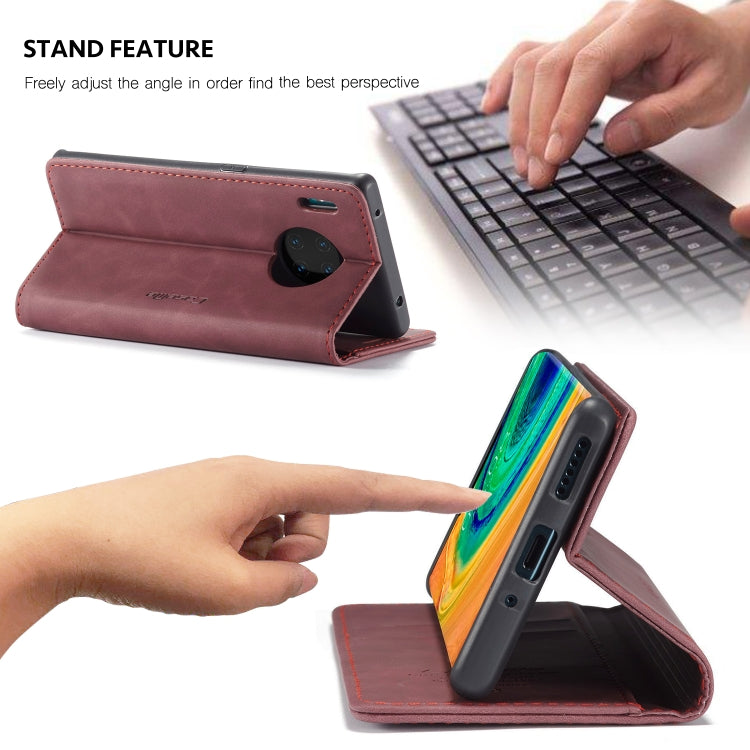 For Huawei Mate 30 Pro 4G / 5G CaseMe-013 Multifunctional Horizontal Flip Leather Case with Card Slot & Holder & Wallet(Wine Red)