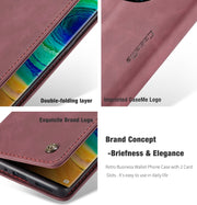 For Huawei Mate 30 Pro 4G / 5G CaseMe-013 Multifunctional Horizontal Flip Leather Case with Card Slot & Holder & Wallet(Wine Red)