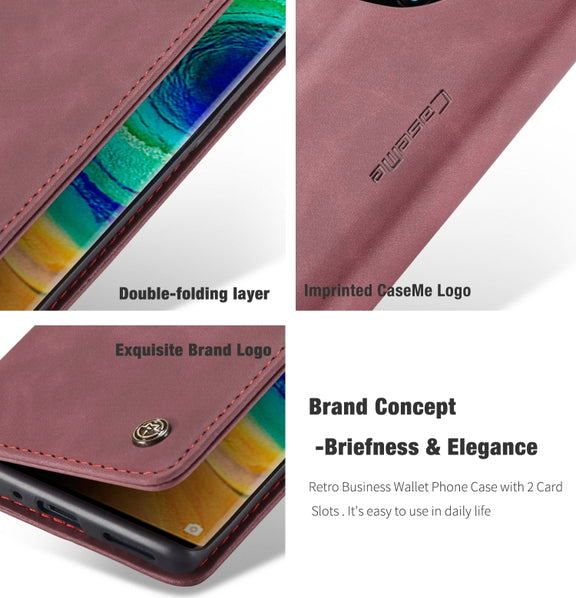 For Huawei Mate 30 Pro 4G / 5G CaseMe-013 Multifunctional Horizontal Flip Leather Case with Card Slot & Holder & Wallet(Wine Red)