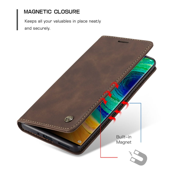 For Huawei Mate 30 Pro 4G / 5G CaseMe-013 Multifunctional Horizontal Flip Leather Case with Card Slot & Holder & Wallet(Coffee)
