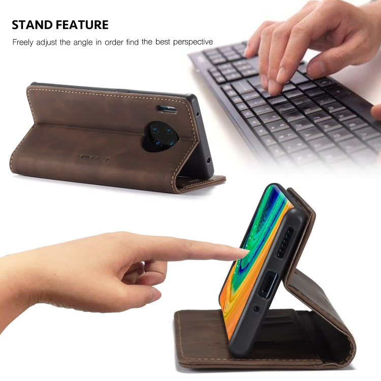 For Huawei Mate 30 Pro 4G / 5G CaseMe-013 Multifunctional Horizontal Flip Leather Case with Card Slot & Holder & Wallet(Coffee)