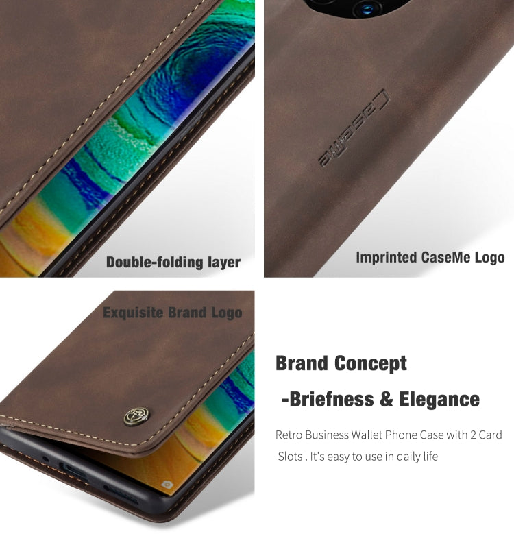 For Huawei Mate 30 Pro 4G / 5G CaseMe-013 Multifunctional Horizontal Flip Leather Case with Card Slot & Holder & Wallet(Coffee)
