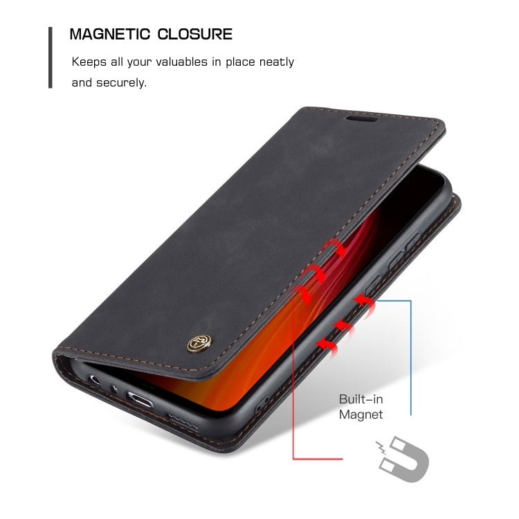 For Xiaomi Redmi Note 8 CaseMe-013 Multifunctional Horizontal Flip Leather Case with Card Slot & Holder & Wallet(Black)
